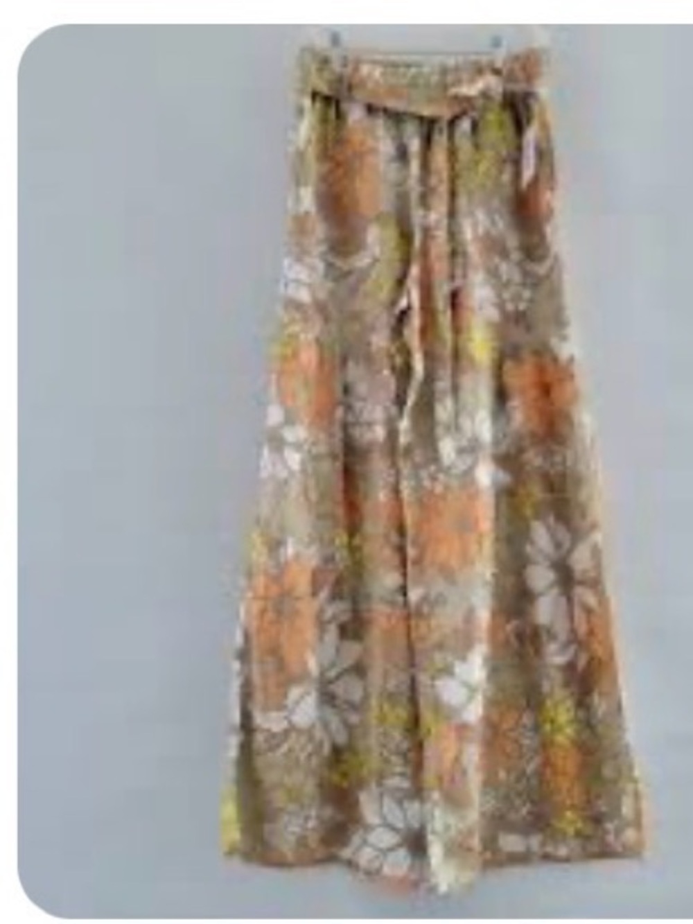 Current Air Wide-Leg Floral Pants in Beige, Orange & Yellow